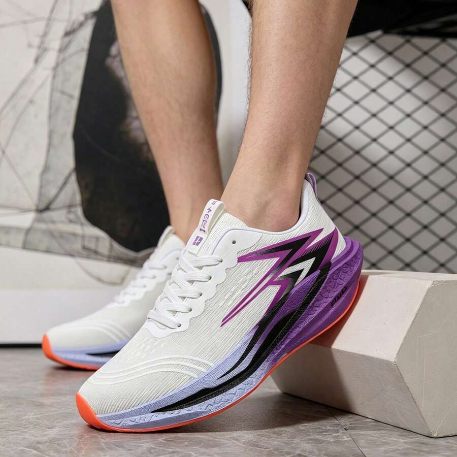 2026 New Lightweight Running Shoes, Shock Absorbing Carbon Plate, Breathable Mesh, Unisex Couple Sneakers, Durable Non-Slip Soles, Suitable For Running, Training, Casual Wear, Size 36-45 - White - View 1
