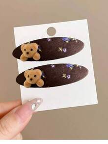 2pcs Animal Casual Polyester Hair Clips, All Seasons - Multicolor - View 6