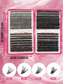 Große Kapazität 640/608 Wimpern manuell, 10D, 20D, 30D, 40D, 50D, 60D, 80D, 100D DIY Kunstnerz Wimpernverlängerungen - Hochwertige D-Curl natürliche dichte Einzelwimpern, perfekt für DIY Wimpernverlängerungen - wiederverwendbar, leicht und einfach zu verwenden - D - Übersicht 7