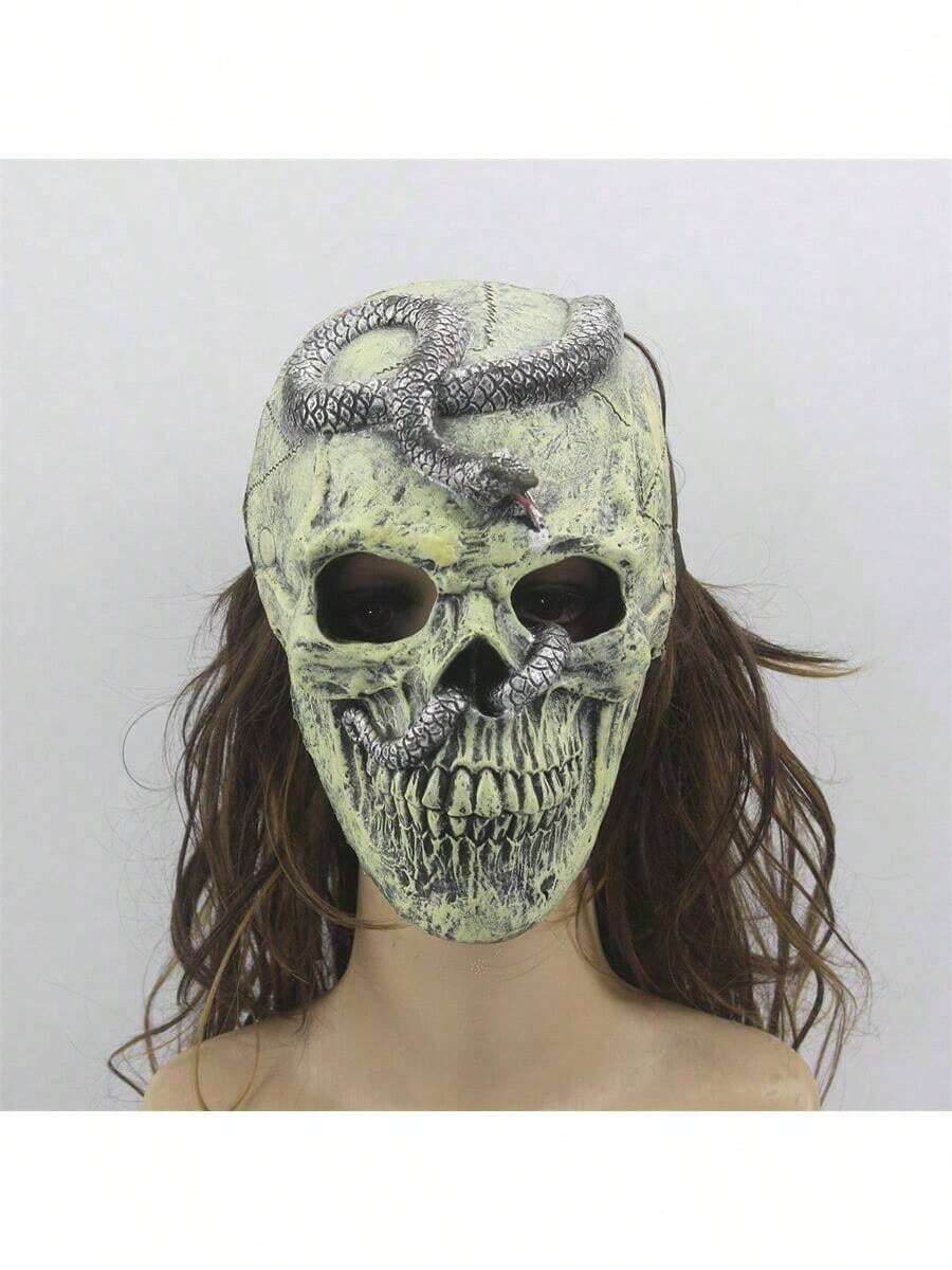 1pc Medusa Mask Halloween Mask Carnival Party PU Foam Horror Skull Mask - Multicolor - View 1