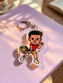 4pcs Carlos Alcaraz Tennis Star Pattern Keychains, Sports Cartoon Style Acrylic Material, Suitable For Bags, Keys, Wearing, Parties And Gifts - Multicolor - View 7