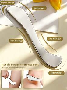 3/2Pcs Stainless Steel Gua Sha Tool, Lymphatic Drainage Muscle Scraping Massager, Full Body Spa Massage Relaxation Device, Travel & Home Essential Unisex Massage Tool - Multicolor - View 5