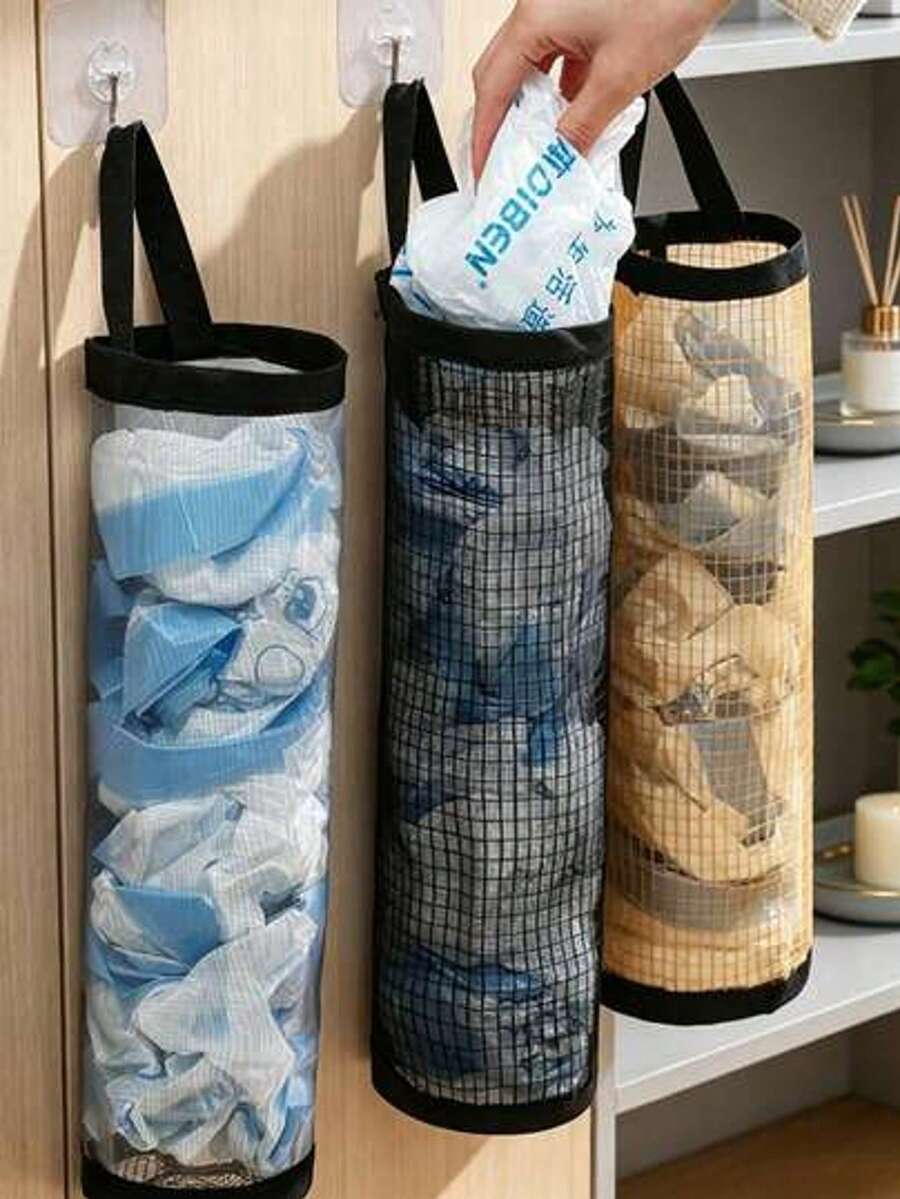 1pc Plastic Bag Dispenser, Wall Mounted Organizer For Home, Kitchen, Summer Beach Party, Food, Camping, Room Decor, Kitchen Accessories