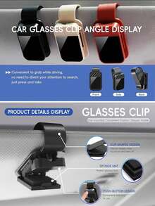 Universal Car Fashion Glasses Holder With Soft Foam Lining - Anti-Scratch Sun Visor Clip, One-Hand Release - Car, Truck And SUV Glasses Storage Organizer - Black Car Interior Accessory - A - View 6
