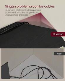 VASAGLE Escritorio en L para Computadora, Mesa de Esquina Escuadra para Oficina, Trabajo, Juegos y Estudio, con Gestión de Cables, MLWD073B56 - Negro Woody + Tinta Negra - Ver 5