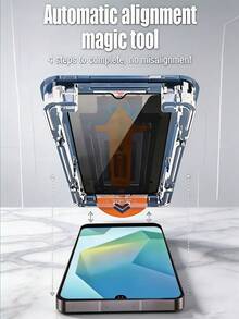 2片裝一鍵自動吸附防窺防塵鋼化玻璃螢幕保護貼，相容 iPhone 17 16 Pro Max/相容 Galaxy S26 S25 Ultra/相容小米 15T/15 14 系列，9H+ 高鋁合金硬度，防塵防爆防刮，隱私保護手機螢幕保護貼 - 黑色 - 查看 10