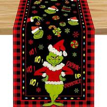 The Grinch 1pc Green Monster Christmas Table Runner, Merry Christmas Tablecloth, Christmas, Winter Holiday, Home, Kitchen, Dining Room, Table Decor, 13x72 Inches - Multicolor - View 13