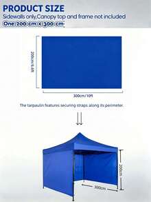 1件防風遮陽篷側壁，尺寸：2x3m/6.6x10ft，快速安裝，防水牛津布，UPF 50+防曬，不含框架和頂篷 - A - 查看 11