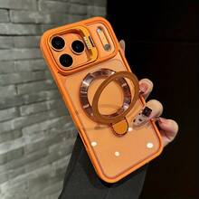 スマホケース - 新しいしいデュアルスタンド払いきスマホケースは、 17、16、15、14、13、12、11 Plus Pro Max Air 16Eに対応しています。   レンズフレームはスタンドオープナーとしても機能し、ワイヤレス充電にも対応しています。 デバイスを保護するする透明なスマホケースです。 - オレンジ - チェックする 9
