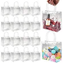 20入大號透明手提禮品袋 加厚可重複使用透明PVC禮品袋 適用派對、婚禮伴手禮、購物袋、情人節禮物包裝、婚禮派對禮品袋、花束袋、母親節禮物、禮品、新娘禮物、畢業禮物 - 透明 - 查看 2