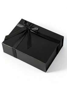 3pcs Elegant Luxury Gift Box Set With Magnetic Closure, Ribbon Decoration, Minimalist Fashion High-End Aesthetic Design, Suitable For Groomsman Proposal Box, Wedding, Christmas, Halloween, Birthday Gift, Pink - Black - View 2