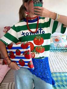 DrmWander Women's T-Shirt, Short Sleeve Graphic Tee, Casual Street Style, Cute Summer Top - 灰色 - 查看 1