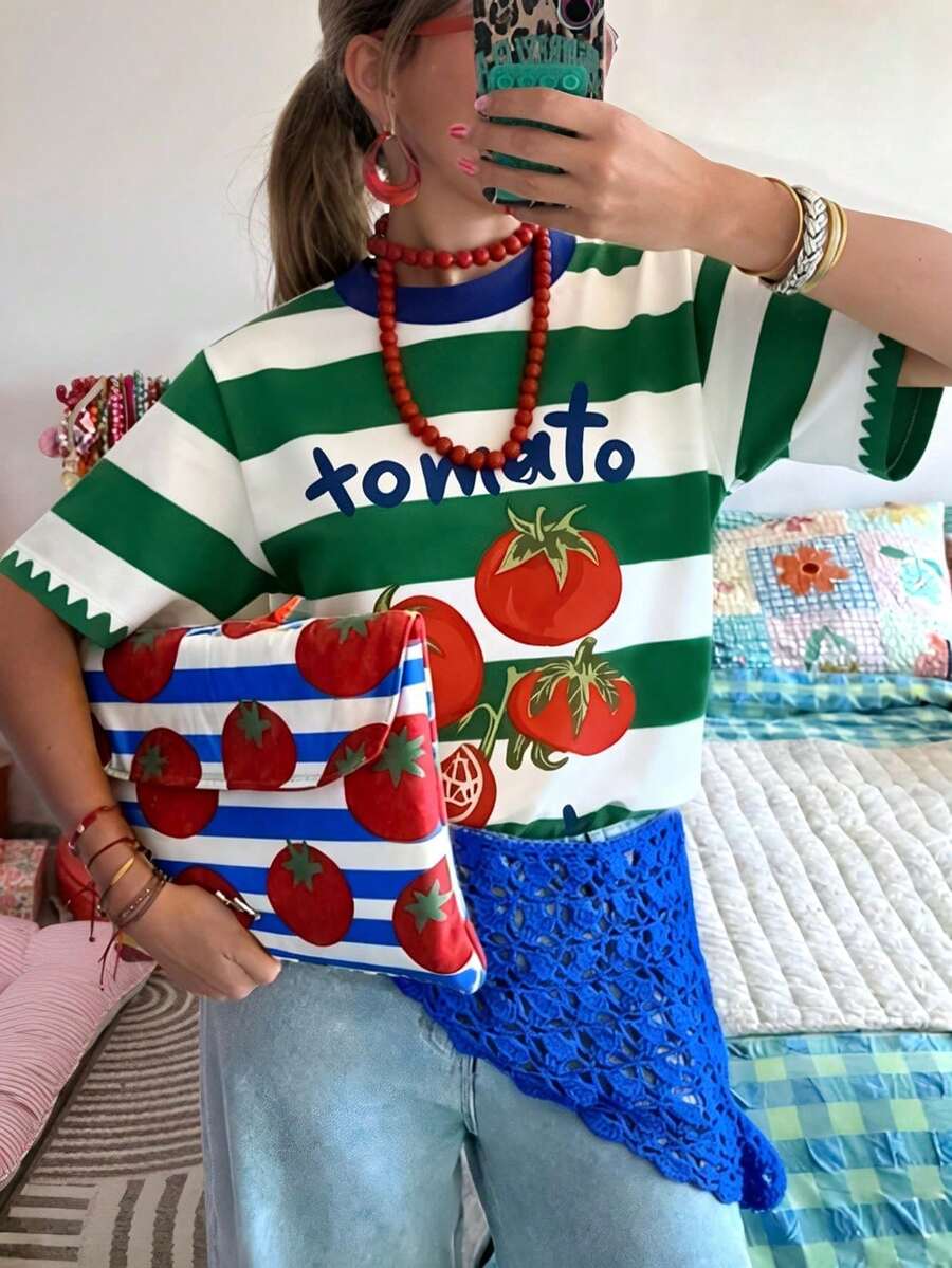 DrmWander Women's T-Shirt, Short Sleeve Graphic Tee, Casual Street Style, Cute Summer Top - 灰色 - 查看 1