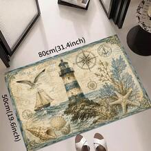 1/2pcs Ocean Style Kitchen Floor Mat, Polyester Absorbent Mat, Kitchen Floor Mat, Door Mat, Suitable For Kitchen, Living Room, Entrance, Balcony, Home Decor, Holiday Gift, Bedroom Mat, Foot Mat, Pet Mat, Bathroom Decor, Room Decor, Kitchen Decor - Multicolor - View 9
