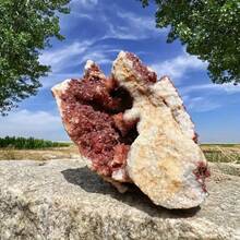 1pc Rare Red Vanadium Iron Ore Crystal Cluster, High Quality, Bohemian. Indoor And Outdoor Decorative Stones, Crystal Gifts. Mineral Collection. - Red Vanadium Iron Ore Crystal Clusters - View 7
