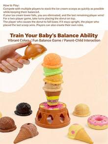 Children's Ice Cream Stacking Toy, Hand-Eye Coordination, Parent-Child Interaction, Early Education, Intellectual Puzzle Game, Suitable For 3-12 Years Old Boys And Girls, Toy Gift, Birthday Gift - Multicolor - View 11