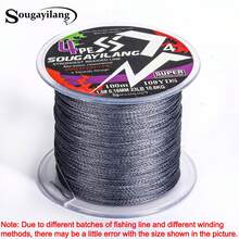 SOUGAYILANG Dây câu bện PE 4 sợi chất lượng cao - Độ bền cao, chống mài mòn, bền bỉ - Có các chiều dài 120 yard, 360 yard và 600 yard. - Xám - Xem 30