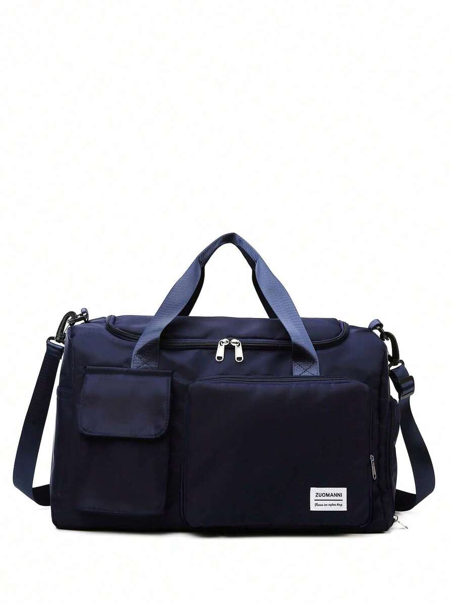 Bolso de tela plegable de nailon resistente con compartimento separado para zapatos, adecuado para guardar ropa deportiva, equipo de yoga, artículos de viaje, útiles escolares