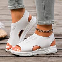 Women's 2026 Summer New Hollow Design Breathable Thick Sole Roman Casual Fairy Style Ins Sports Sandals - White - View 7