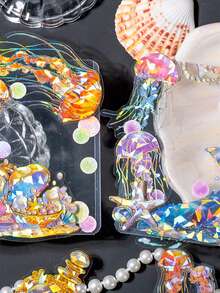1 Pack 20pcs PET Shell Glossy Jellyfish Goldfish Pearl Wish Bottle Pattern Decorative Planner Stickers - DT1815 - View 7