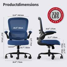 TRALT Sillas de Escritorio - Silla Ergonomica Escritorio - Sillas Ejecutiva para Escritorio con Soporte Lumbar - Silla Ergonomica de 330 Libras - Silla de Oficina Gamer para Casa (Azul Profundo) - Blanco Nube - Ver 11