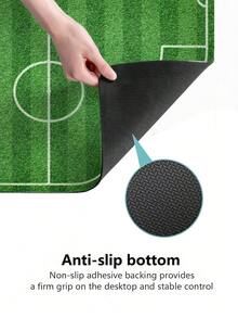 1pc World Cup Theme Green Football Turf, Football Field Large Game Mouse Pad, Office, School, Home Simple Multi-Functional Desk Pad, Waterproof, Anti-Slip, Dirt-Resistant, Extra Large Gaming Office Desk Pad, Computer Keyboard Pad, Desk Pad, Solid Color, Dormitory Desktop Pad, Dirt-Resistant And Easy To Clean - Rectangle - View 6
