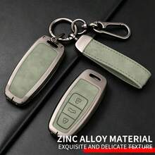 Suitable For Audi Old Model Long 3-Button Key Cover, Compatible With A4L B8 A5 A6L C7 A7 A8L D4 Q5 8R Q7 2nd Gen S/RS4 RS5 RS6 RS7 SQ5, Dedicated Zinc Alloy Suede Car Key Shell - Hand Rope Carabiner - View 7