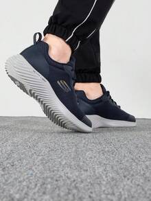 Skechers 男士跑步鞋 繫帶式運動休閒鞋 舒適輕量透氣 運動鞋 日常穿著 運動休閒通勤鞋 232005-NVY - 海軍藍色 - 查看 2