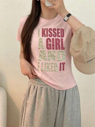 国内発送 韓国風ゆったり英字プリントTシャツ 綿100% Tシャツ 2026夏新作 プリント柄 レディース 丸首 半袖 カジュアルコーデ カップル着用可
