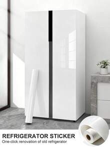 1 Roll Glossy White Thickened PVC Peel And Stick Contact Paper, Waterproof Removable Heat-Resistant Self-Adhesive Wallpaper For Refrigerator Refurbishment And Color Change, Suitable For Dishwasher And Oven - Multicolor - View 10