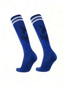 1 paire de chaussettes de football pour enfants, chaussettes de sport respirantes et absorbantes jusqu'au genou, convenant aux enfants de 6 à 12 ans pour le football, la course, le cyclisme, la randonnée et les sports de plein air - Multicolore - Voir 6
