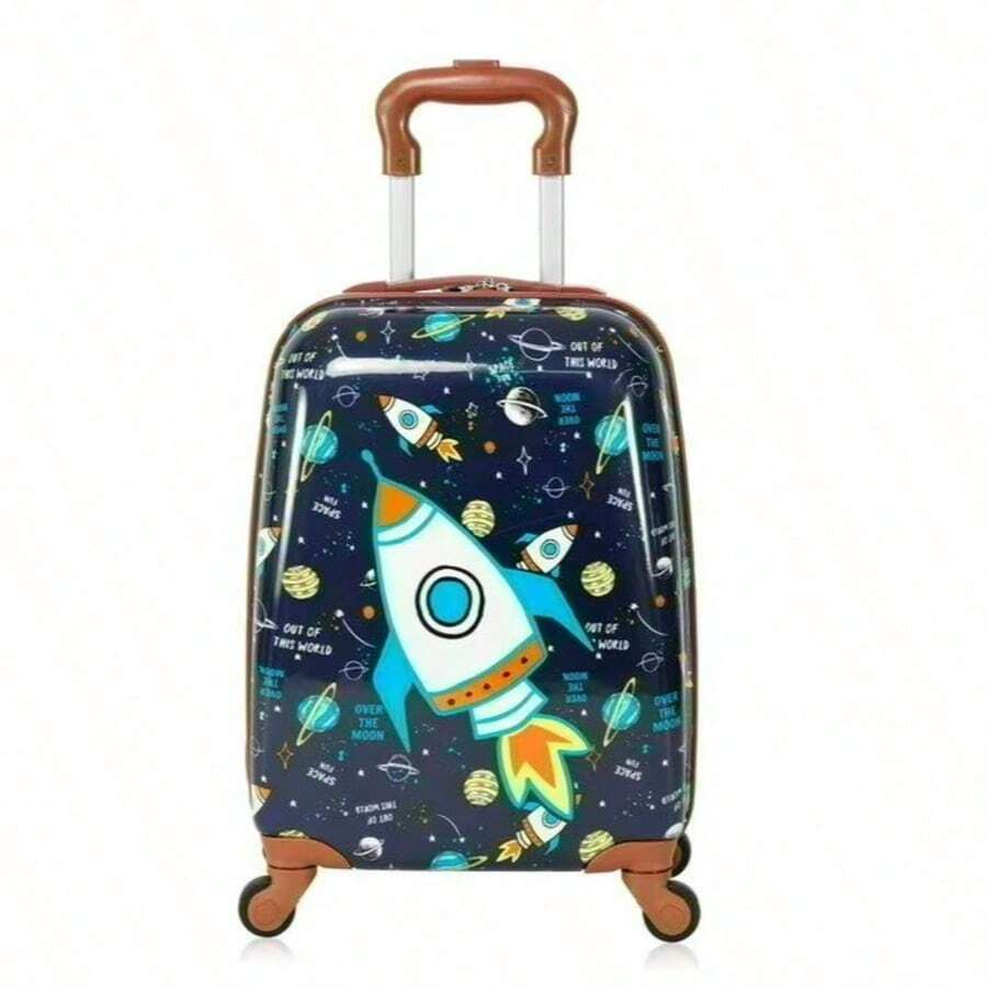 Children's Suitcase, 18 Inches, 4 Wheels, Easy To Use - Dark Green - View 1