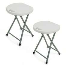 White Folding Stools - Portable And Durable Plastic Foldable Stools For Camping, Kitchen, Desk, Or Outdoor Use, Lightweight Fold Up Stool For Indoor/Outdoor Events And Everyday Seating - 2 Stools - View 12