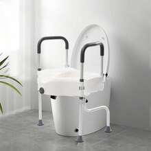 Adjustable Standing Frame Toilet Seat Raiser For Elder Disable With Arm - 1 - View 5
