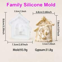 Zhonghui Mold 3D Nativity Scene Silicone Mold, Holy Family Baby Jesus Candle Mold For DIY Scented Candles, Resin, Soap, Plaster, Religious Xmas Home Decor Crafts - Jesus - View 8