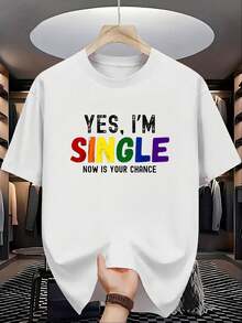 amiseta con Gráficos Adecuada para Gays y Lesbianas, Camiseta Casual de Cuello Redondo para Uso Durante Todo el Año, Camiseta Lavable a Máquina para Atuendos Cotidianos y Eventos de Orgullo. - Blanco - Ver 1
