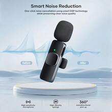 Wireless Lavalier Microphone Compatible With IPhone And Android, Wide Application, Noise Canceling Clear Sound Quality, Suitable For Podcast, Video Recording, Live Streaming, Vlog - View 2