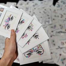 5pcs/10pcs Face Jewelry Stickers, Shiny Rhinestone Face Decor Stickers, Party Decoration Face Stickers, Sparkling Face Stickers For Stage, Party, Music Festival Decoration, Makeup Artist Props - Multicolor - View 10