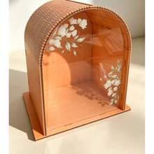 Cross-Border Hot-Selling New Wooden Gift Card Box, Wedding Supplies Hollow Carved Business Card Storage Box, Wooden Wedding Greeting Card Sign-In Box, Suitable For Wedding Reception Sign-In Table, Birthday, Graduation Party, Collect Guest Blessing Greeting Cards And Gift Money Desktop Decoration Ornament - 1PC - View 4