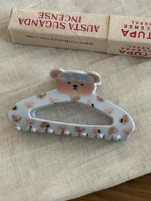 1PC/3PCS Polka Dot Bohemian PEVA (Polyethylene-Vinyl Acetate) Korean Style Cream Girl Series Bear Claw Clip Premium Acetate Gentle Hair Claw Hair Accessory 2026 New Style - Multicolor - View 6