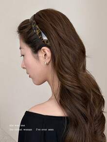 1 pieza Diadema de mujer con estampado de leopardo de acetato, diadema acolchada antideslizante, diadema plegable para lavarse la cara y viajes, accesorios para el cabello de uso diario y al aire libre. - Multicolor - Ver 7