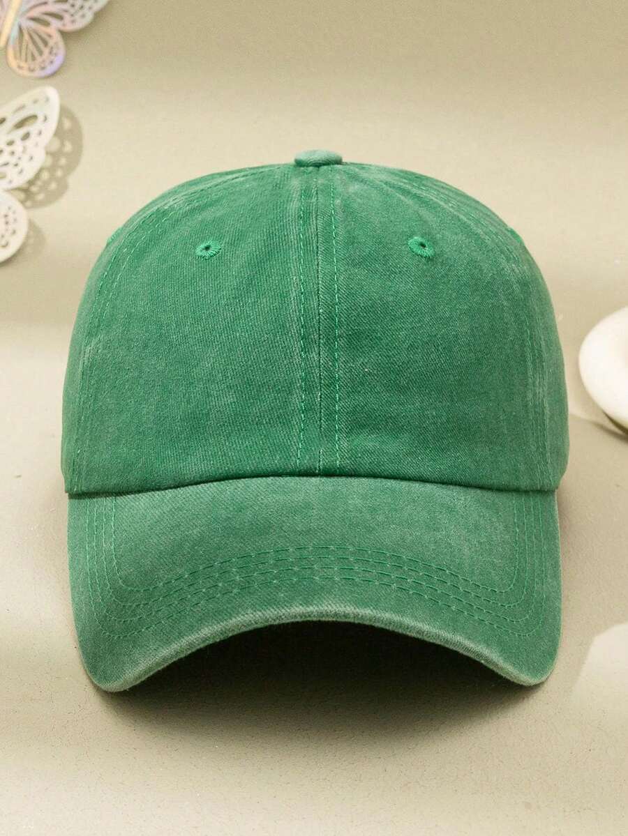 Men's Solid Baseball Cap, Casual - Green - View 1