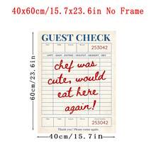1pc"Chef Was Cute Would Eat Here Again"Wall Art Print Kitchen Canvas Poster, Minimal Kitchen Poster, Chef Wall Art Print, Restaurant Art, Guest Check Funny Espresso Martini, Preppy Poster Apartment Bar Cart Decor,Wall ArtFramed/Unframe - 1pc - View 22