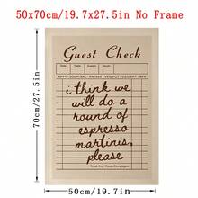 1pc"Chef Was Cute Would Eat Here Again"Wall Art Print Kitchen Canvas Poster, Minimal Kitchen Poster, Chef Wall Art Print, Restaurant Art, Guest Check Funny Espresso Martini, Preppy Poster Apartment Bar Cart Decor,Wall ArtFramed/Unframe - 1pc - View 15