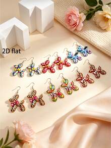 2 Pairs/Sets Creative Colorful Printed Balloon Dog Shaped Bow Sweet Pendant Earrings - Dog - View 7