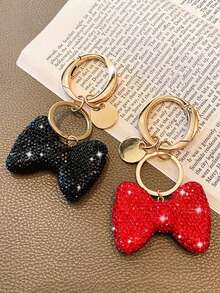 1 pieza Llavero con lazo de Disney nuevo con strass, lindo llavero para niñas, adorno para coche y bolso, regalo de fiesta con strass - Varios estilos - Ver 1