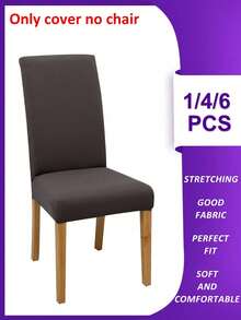 Funda para silla lisa de 4 piezas/6 piezas/8 piezas/10 piezas, fundas elásticas de poliéster desmontables para sala de estar, comedor, dormitorio, para todas las estaciones - Verde Oscuro - Ver 19