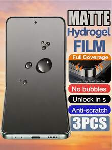 3pcs Matte Hydrogel Screen Protector Film, Compatible With Samsung Galaxy Z Flip7/Flip6/Flip5/Flip4/Flip3, Phone Protective Film, Auto-Repair Scratches (Non-Tempered Glass), Smooth Touch, Anti-Scratch, Dustproof, Waterproof, Anti-Fingerprint - Frosted - View 11