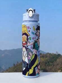 1pc 5 K-POP Girl Group Style Anti-Spill Flip Top Sports Water Bottle, Car Accessory, Back To School, Portable Fashion Design, 800ml Travel Cup With Strap, Straw And Lid, Cute Design, High Quality, Leak-Proof, Shock-Resistant, Durable Outdoor Sports Water Cup, Large Capacity Portable Cup, Suitable For Short Trips, Hiking, Picnic, Running, Fitness, Mother's Day - One Size Fits All - View 13