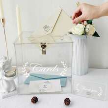 2D Flat Wedding Card Box, Elegant Envelope, Gift Card & Cash Gift Storage Box, Suitable For Graduation Events, Celebrations And Birthday Parties - A - View 1